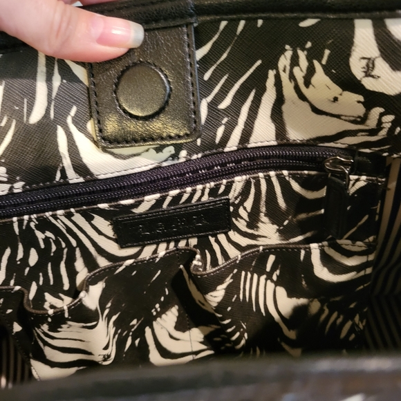 L.A.M.B. by Gwen Stefani Black White Tote Bag Luxury Designer #607 - Picture 11 of 15